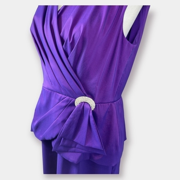 Alex Evening Formal Long Gown Dress Purple Eggplant Size 12 - Picture 7 of 10